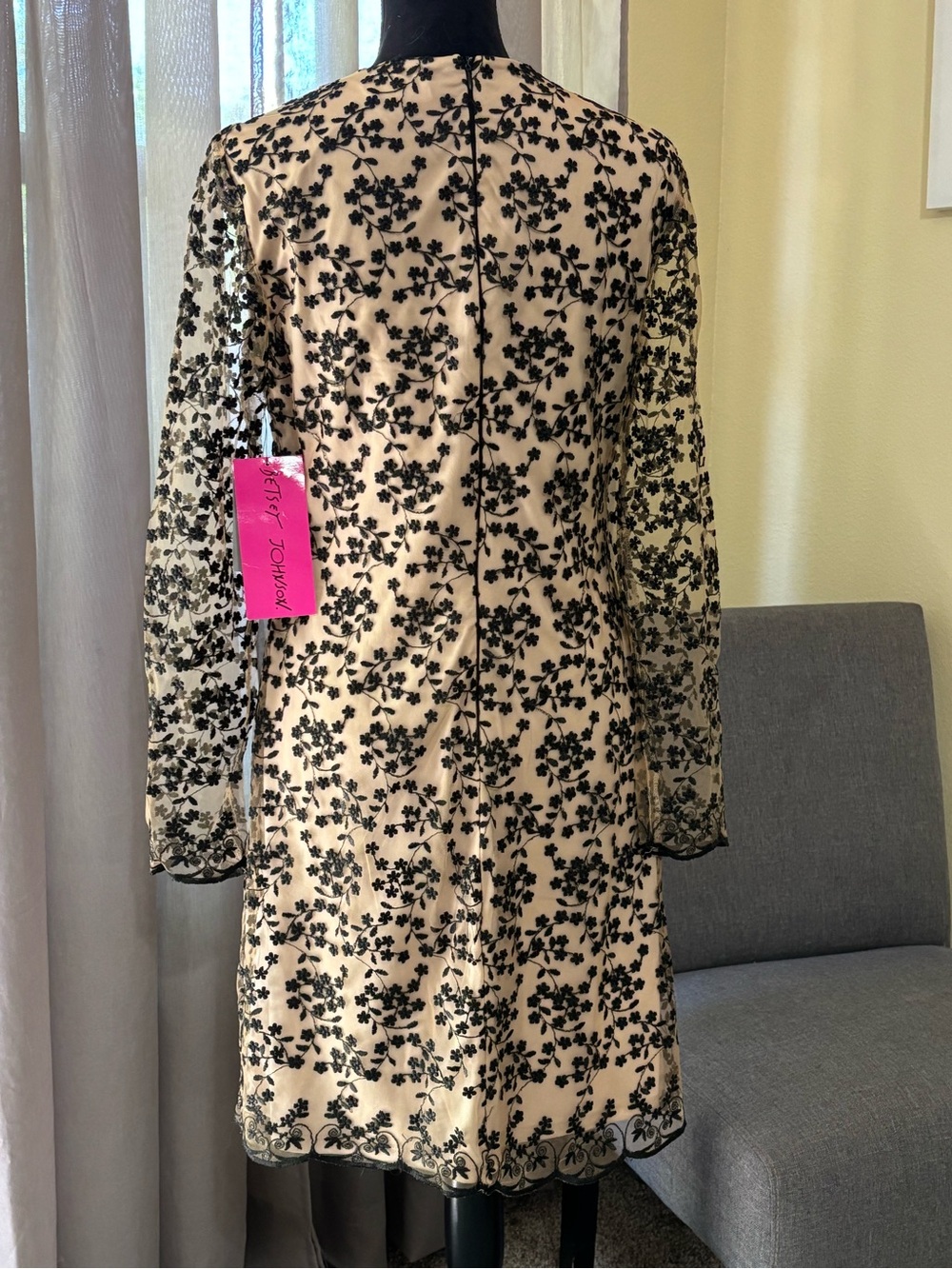 Betsey Johnson Lace Overlay Mini Dress | Coquette Goth Balletcore NWT - Picture 4 of 5